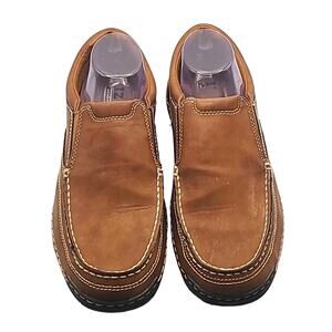 IZOD Charlie Men’s Slip-On Loafers Size 10,Dark Tan Leather, Excellent Condition
